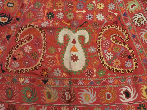 ANTIQUE UZBEK LAKAI TRIBAL EMBROIDERED HORSE COVER SADDLE RUG CIRCA 1920 - ADDITIONAL PHOTO 8