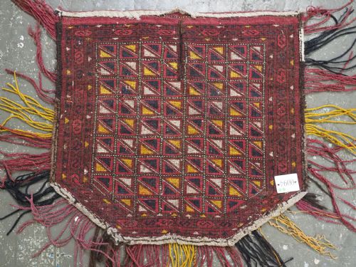 ANTIQUE ERSARI TURKMEN SADDLE COVER RUG WITH ORIGINAL TASSELS CIRCA 1900 - ADDITIONAL PHOTO 7