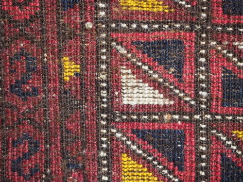 ANTIQUE ERSARI TURKMEN SADDLE COVER RUG WITH ORIGINAL TASSELS CIRCA 1900 - ADDITIONAL PHOTO 8