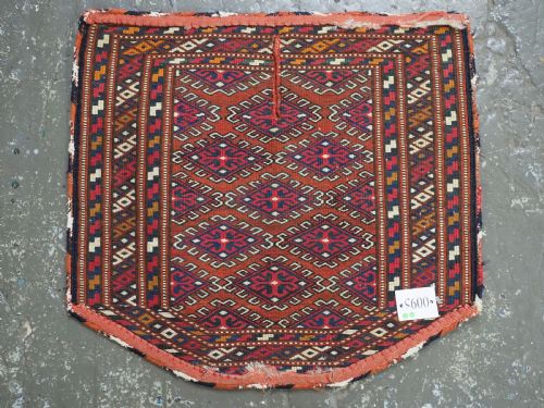 ANTIQUE YOMUT TURKMEN SADDLE COVER RUG WITH CLASSIC DESIGN CIRCA 1920 - ADDITIONAL PHOTO 7