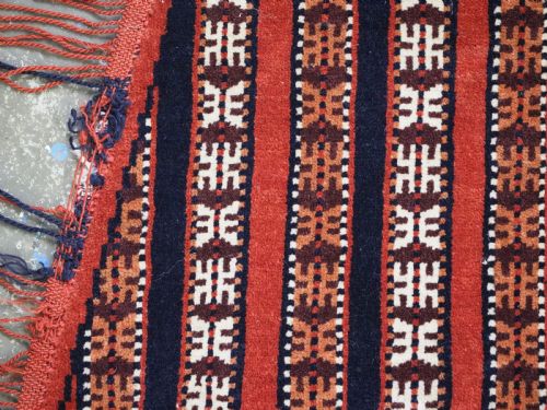 ANTIQUE YOMUT TURKMEN HORSE COVER BLANKET FOR CEREMONIAL USE CIRCA 1920 - ADDITIONAL PHOTO 6