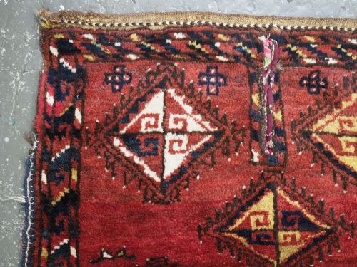 ANTIQUE TRIBAL SADDLE RUG COVER FROM UZBEKISTAN SCARCE EXAMPLE CIRCA 1900 - ADDITIONAL PHOTO 1