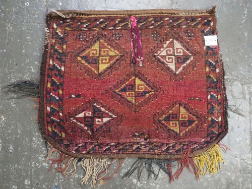 ANTIQUE TRIBAL SADDLE RUG COVER FROM UZBEKISTAN SCARCE EXAMPLE CIRCA 1900 - ADDITIONAL PHOTO 8