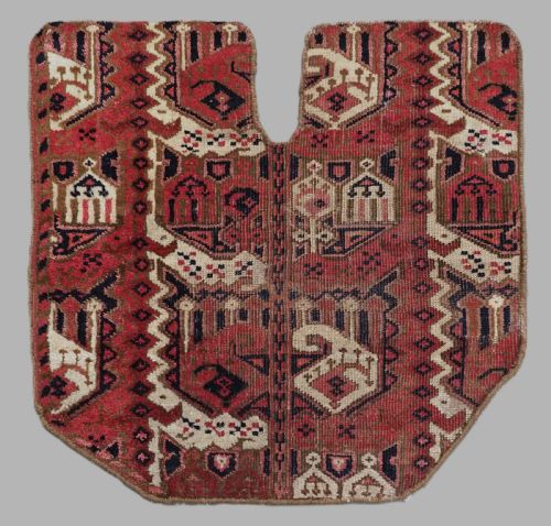 ANTIQUE ERSARI BESHIR TURKMEN SADDLE RUG COVER CIRCA 1880