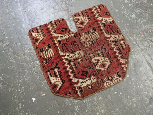 ANTIQUE ERSARI BESHIR TURKMEN SADDLE RUG COVER CIRCA 1880 - ADDITIONAL PHOTO 1
