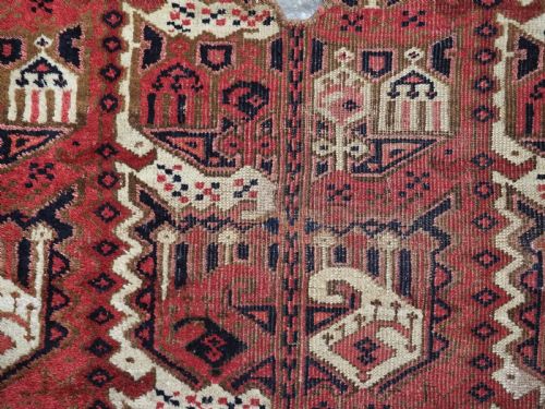 ANTIQUE ERSARI BESHIR TURKMEN SADDLE RUG COVER CIRCA 1880 - ADDITIONAL PHOTO 5