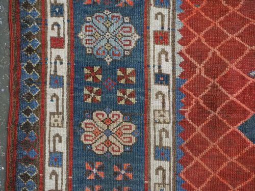 ANTIQUE CAUCASIAN TALISH LONG RUG RUNNER LATTICE DESIGN CIRCA 1880 - ADDITIONAL PHOTO 7