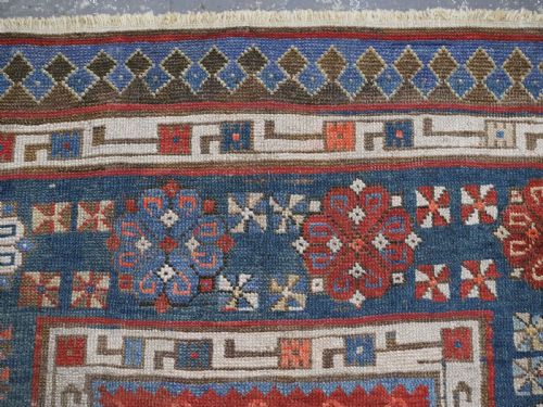 ANTIQUE CAUCASIAN TALISH LONG RUG RUNNER LATTICE DESIGN CIRCA 1880 - ADDITIONAL PHOTO 8