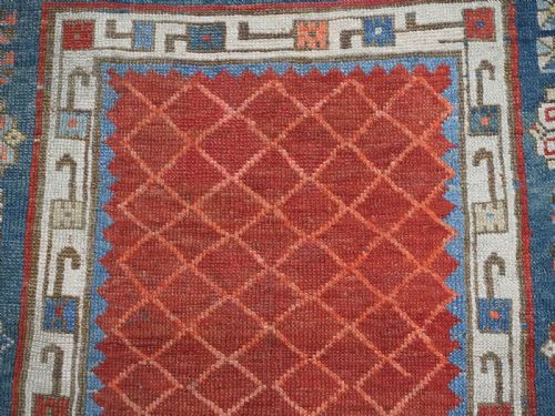 ANTIQUE CAUCASIAN TALISH LONG RUG RUNNER LATTICE DESIGN CIRCA 1880 - ADDITIONAL PHOTO 9