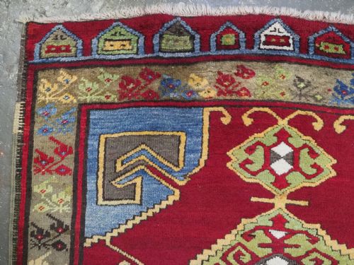 ANTIQUE TURKISH KONYA KARAPINAR LONG RUG RUNNER SUPERB COLOURS CIRCA 1900 - ADDITIONAL PHOTO 1