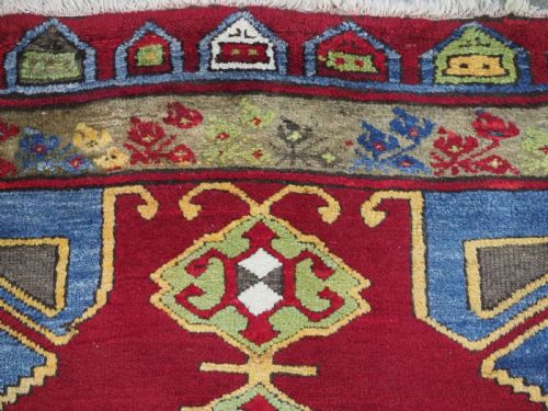 ANTIQUE TURKISH KONYA KARAPINAR LONG RUG RUNNER SUPERB COLOURS CIRCA 1900 - ADDITIONAL PHOTO 7