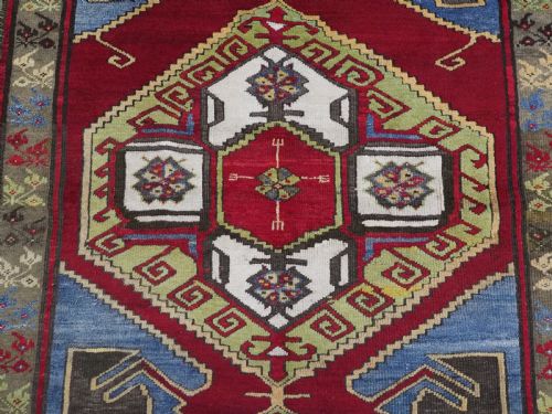 ANTIQUE TURKISH KONYA KARAPINAR LONG RUG RUNNER SUPERB COLOURS CIRCA 1900 - ADDITIONAL PHOTO 8