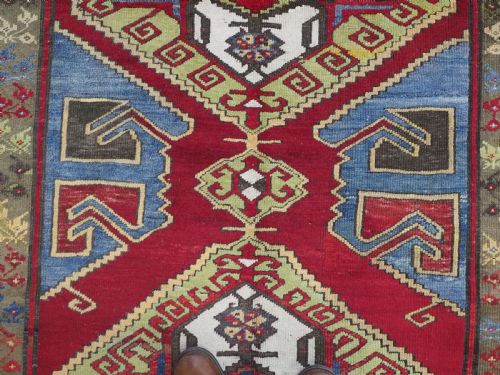 ANTIQUE TURKISH KONYA KARAPINAR LONG RUG RUNNER SUPERB COLOURS CIRCA 1900 - ADDITIONAL PHOTO 9