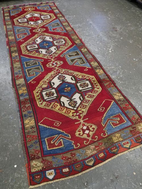 ANTIQUE TURKISH KONYA KARAPINAR LONG RUG RUNNER SUPERB COLOURS CIRCA 1900 - ADDITIONAL PHOTO 14