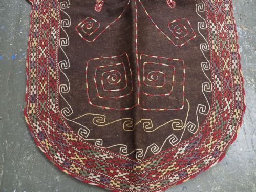 ANTIQUE YOMUT TURKMEN EMBROIDERED CEREMONIAL FELT HORSE BLANKET CIRCA 1900 - ADDITIONAL PHOTO 4
