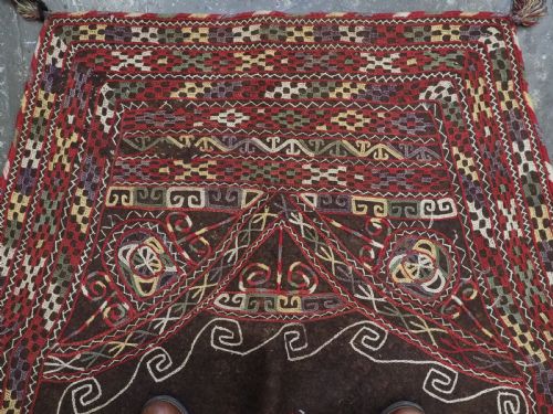 ANTIQUE YOMUT TURKMEN EMBROIDERED CEREMONIAL FELT HORSE BLANKET CIRCA 1900 - ADDITIONAL PHOTO 5