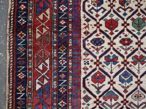 ANTIQUE CAUCASIAN DAGESTAN PRAYER RUG FLORAL LATTICE DESIGN ORIGINAL CONDITION CIRCA 185060 - ADDITIONAL PHOTO 6