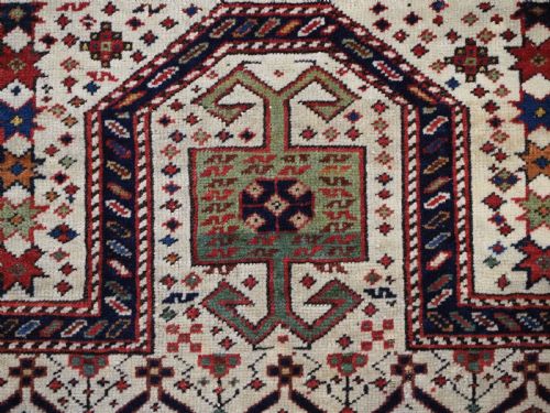 ANTIQUE CAUCASIAN DAGESTAN PRAYER RUG FLORAL LATTICE DESIGN ORIGINAL CONDITION CIRCA 185060 - ADDITIONAL PHOTO 8