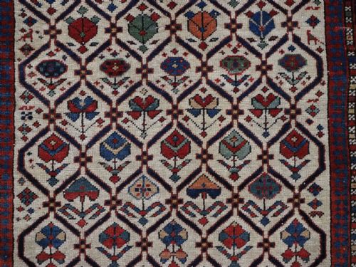 ANTIQUE CAUCASIAN DAGESTAN PRAYER RUG FLORAL LATTICE DESIGN ORIGINAL CONDITION CIRCA 185060 - ADDITIONAL PHOTO 10