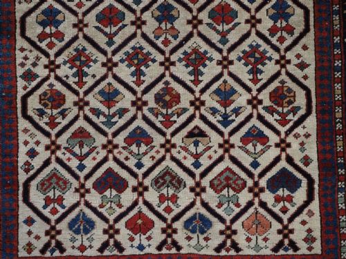 ANTIQUE CAUCASIAN DAGESTAN PRAYER RUG FLORAL LATTICE DESIGN ORIGINAL CONDITION CIRCA 185060 - ADDITIONAL PHOTO 11