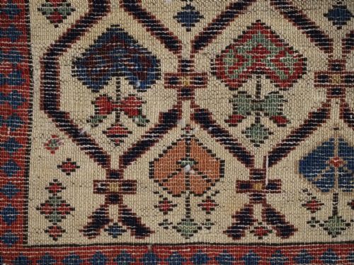 ANTIQUE CAUCASIAN DAGESTAN PRAYER RUG FLORAL LATTICE DESIGN ORIGINAL CONDITION CIRCA 185060 - ADDITIONAL PHOTO 19