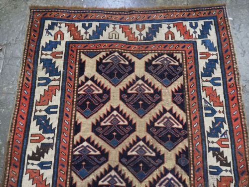 ANTIQUE CAUCASIAN GENDJE OR SHAHSAVAN RUNNER WITH LATTICE DESIGN CIRCA 1880 - ADDITIONAL PHOTO 2