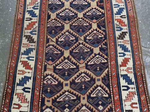 ANTIQUE CAUCASIAN GENDJE OR SHAHSAVAN RUNNER WITH LATTICE DESIGN CIRCA 1880 - ADDITIONAL PHOTO 5