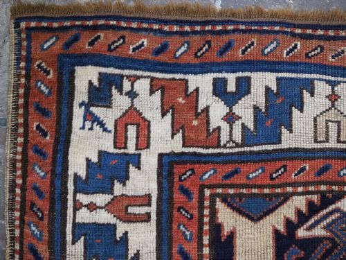 ANTIQUE CAUCASIAN GENDJE OR SHAHSAVAN RUNNER WITH LATTICE DESIGN CIRCA 1880 - ADDITIONAL PHOTO 7