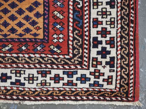 ANTIQUE TURKISH BERGAMA RUG SMALL SQUARE SIZE LATTICE DESIGN CIRCA 1900 - ADDITIONAL PHOTO 9