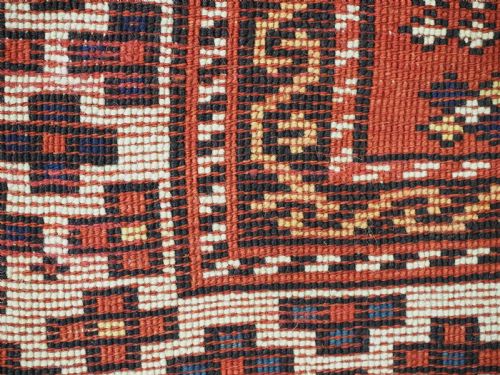 ANTIQUE TURKISH BERGAMA RUG SMALL SQUARE SIZE LATTICE DESIGN CIRCA 1900 - ADDITIONAL PHOTO 10