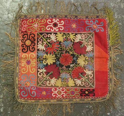 Antique Uzbek Lakai Tribe Ilgich, Dowry Embroidery for Wall Hanging, Circa 1900.