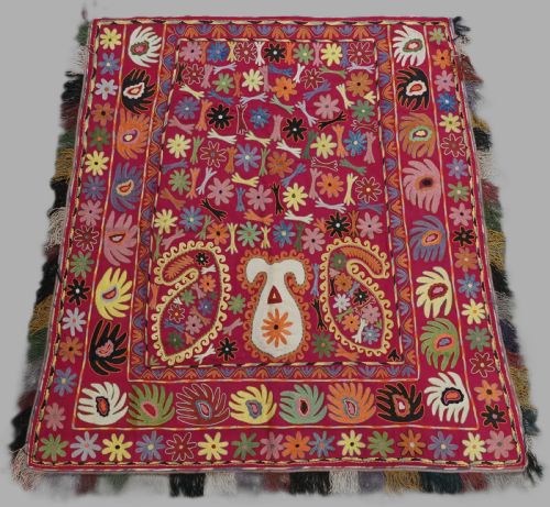 Antique Embroidered Ceremonial Horse / Saddle Cover by the Lakai Tribe, Uzbekistan, Circa 1920.