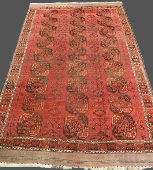 Antique Ersari Turkmen Main Carpet of Classic Tribal Design, Circa 1890.