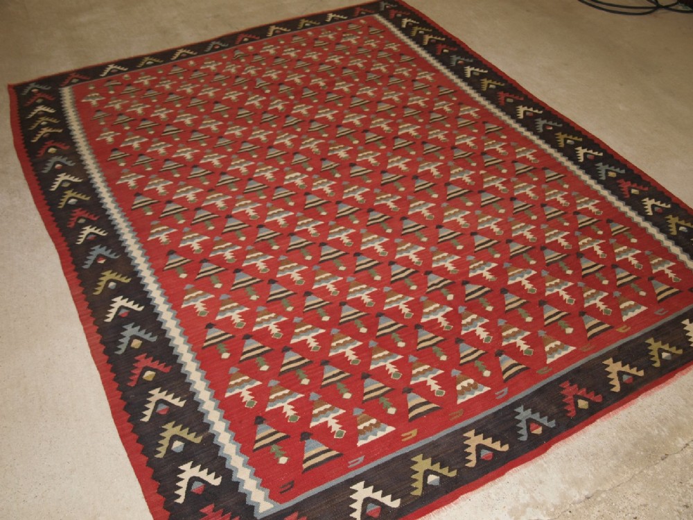 OLD TURKISH SHARKOY KILIM, UNUSUAL DESIGN, GREAT COLOUR, ABOUT 60 YEARS OLD