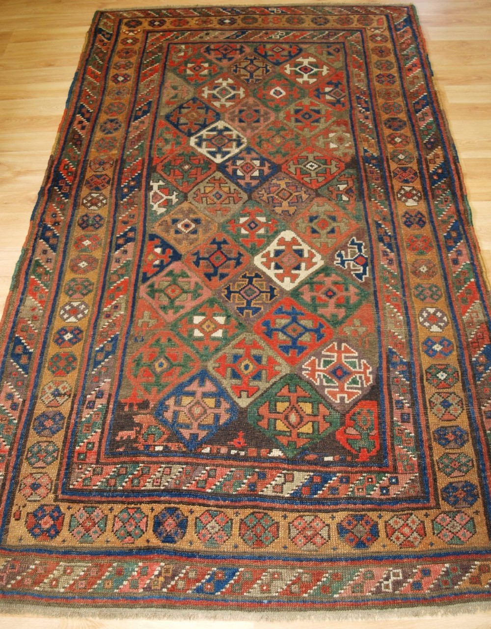 ANTIQUE KURDISH RUG WITH TURKMEN INFLUENCED DESIGN, GREAT COLOUR, CIRCA 1900