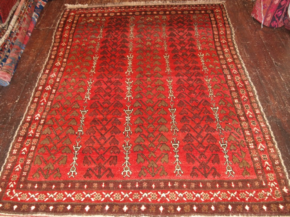 OLD AFGHAN VILLAGE RUG OF UNUSUAL DESIGN, SUPERB SOFT WOOL, ABOUT 60 YEARS OLD