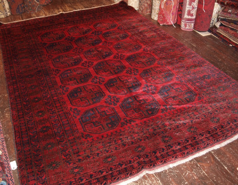 OLD AFGHAN CARPET WITH SUPERB COLOUR AND VERY SOFT WOOL, ABOUT 60 YEARS OLD
