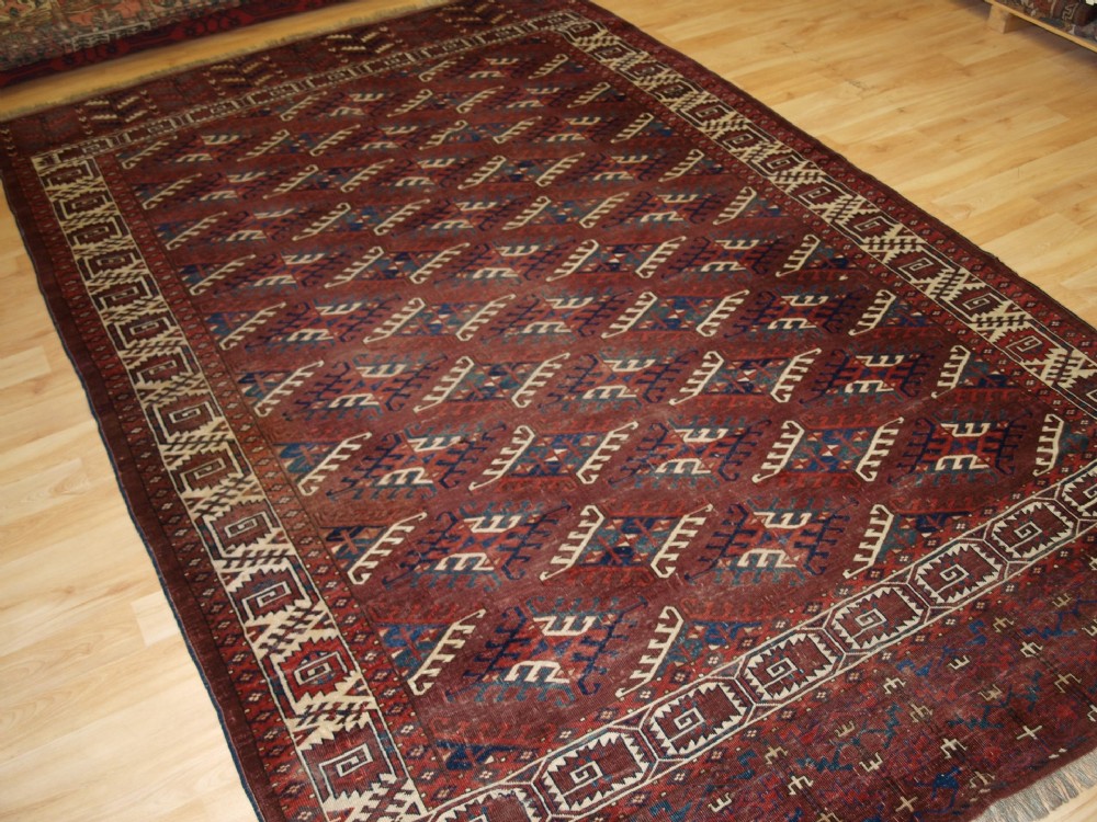 ANTIQUE YOMUT TURKMEN MAIN CARPET, EXCELLENT COLOUR, 4TH QUARTER 19TH CENT