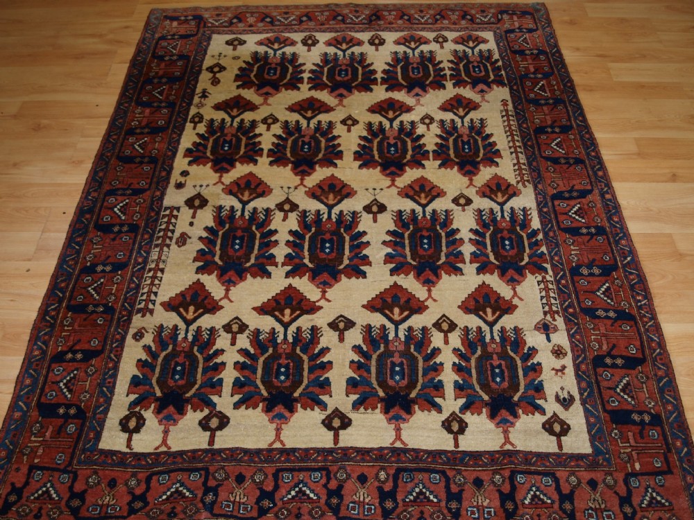ANTIQUE PERSIAN AFSHAR RUG WITH UNUSUAL DESIGN, GREAT COLOUR, CIRCA 1900