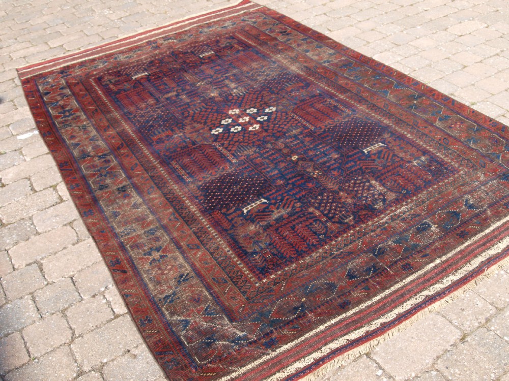 ANTIQUE TIMURI BALUCH MAIN CARPET, WESTERN AFGHANISTAN, 1ST HALF 19TH CENTURY. 