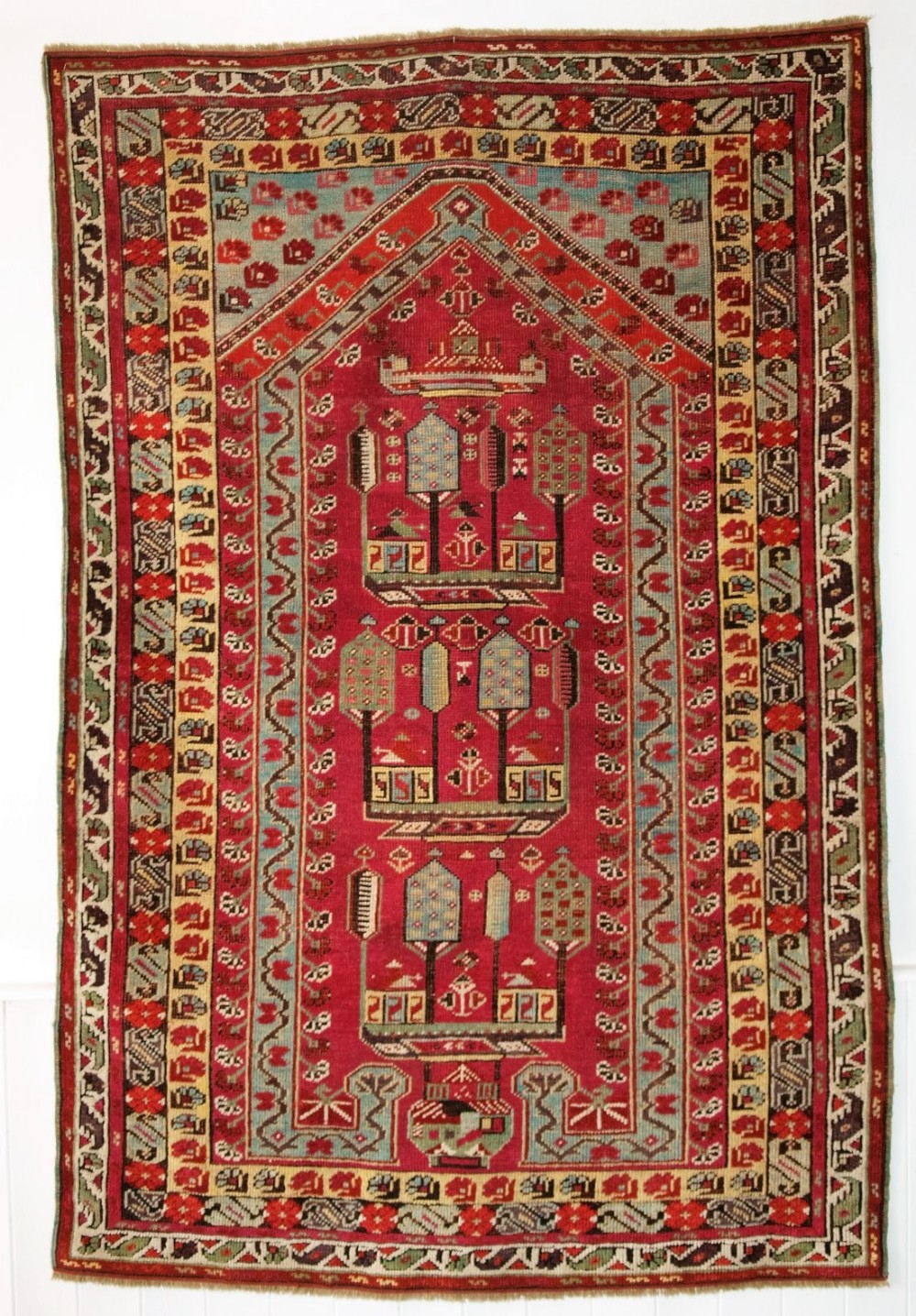 ANTIQUE TURKISH KIRSEHIR VILLAGE PRAYER RUG, 2ND HALF 19TH CENTURY.