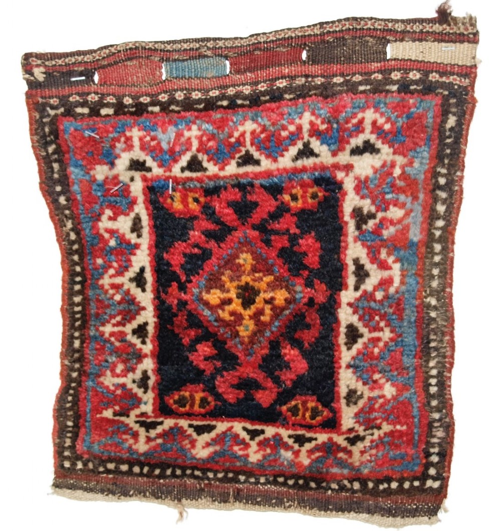 ANTIQUE NORTH WEST PERSIAN KURDISH CHANTEH (VANITY BAG) FACE, CIRCA 1900.