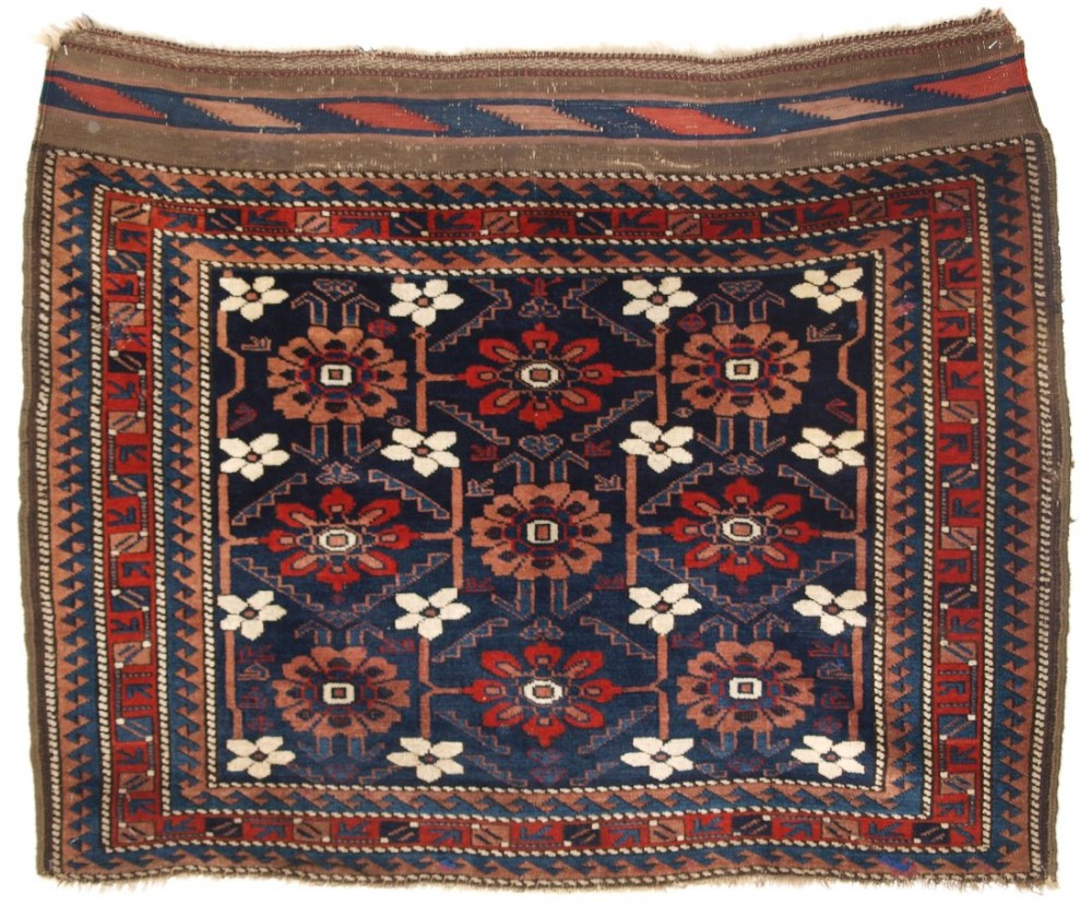 ANTIQUE BALUCH SADDLE BAG FACE WITH MINA KHANI DESIGN, SUPERB LARGE SIZE, 2ND HALF 19TH CENTURY.