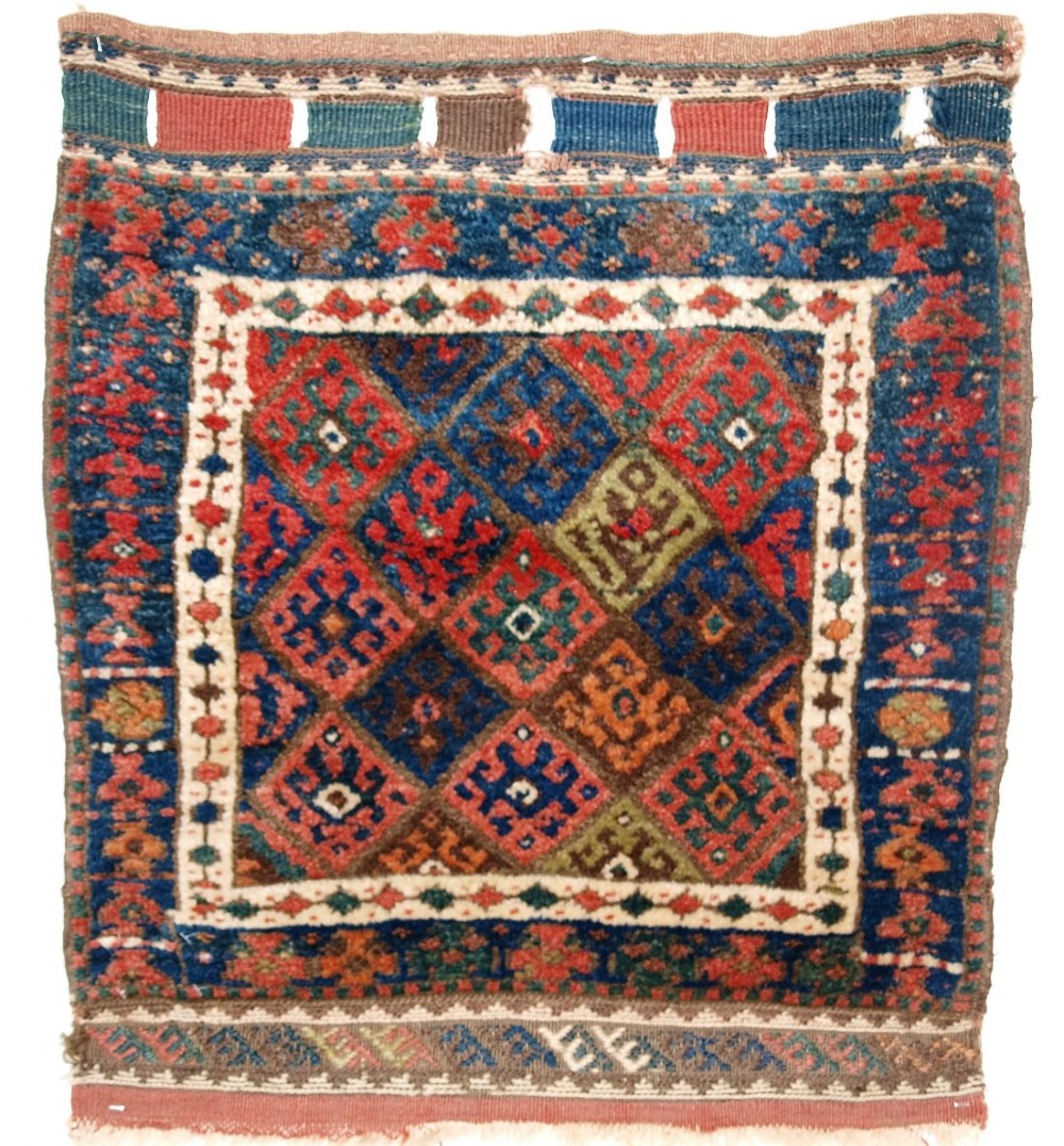 ANTIQUE JAF KURD BAG FACE, THICK PILE AND GOOD COLOUR, CIRCA 1900.