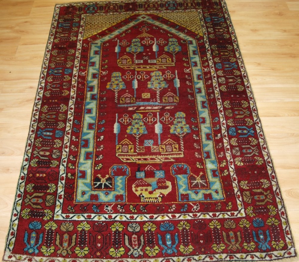 ANTIQUE TURKISH KIRSEHIR VILLAGE PRAYER RUG, CIRCA 1900 (ONE OF A PAIR) 2.