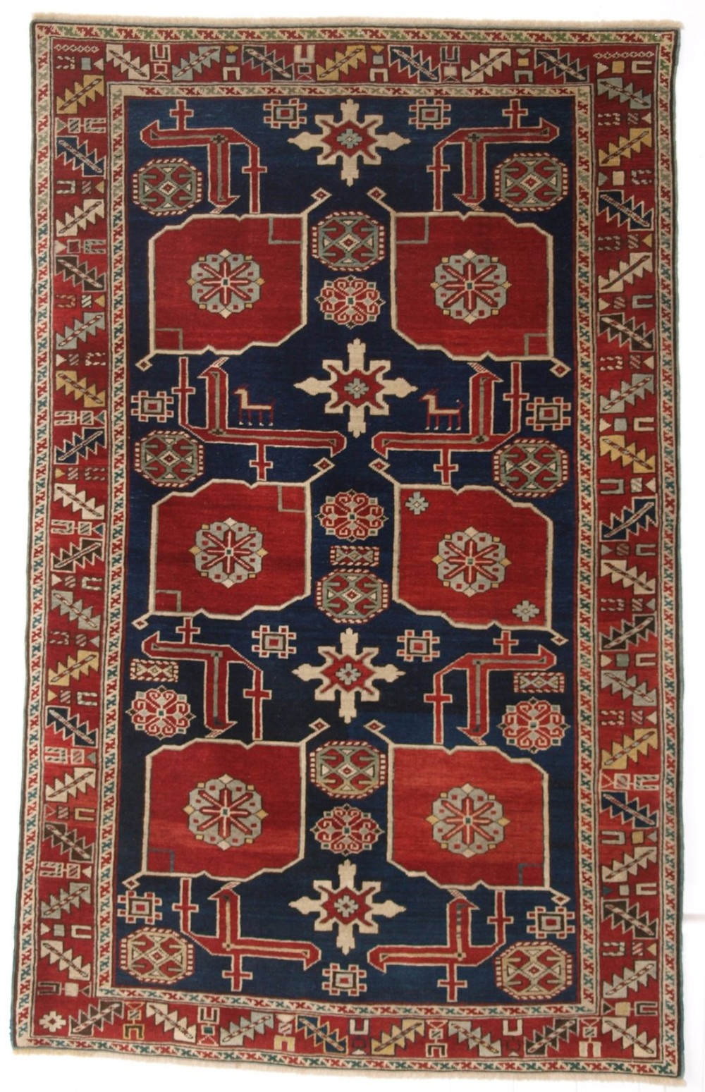 ANTIQUE CAUCASIAN KUBA REGION KARAGASHLI RUG, VERY FINE WEAVE, CIRCA 1890.