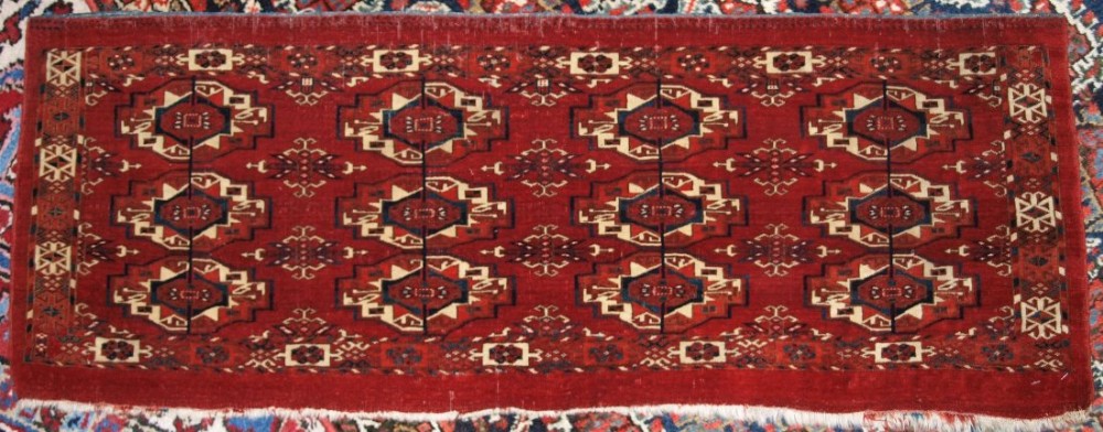 ANTIQUE TEKKE TURKMEN 12 GUL TORBA, SUPERB COLOUR, VERY FINE, CIRCA 1850.