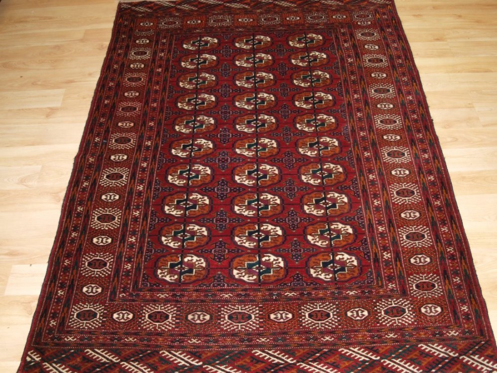ANTIQUE TEKKE TURKMEN 'DIP KHALI' RUG, DEEP RED COLOUR, GREAT CONDITION, CIRCA 1900/20.