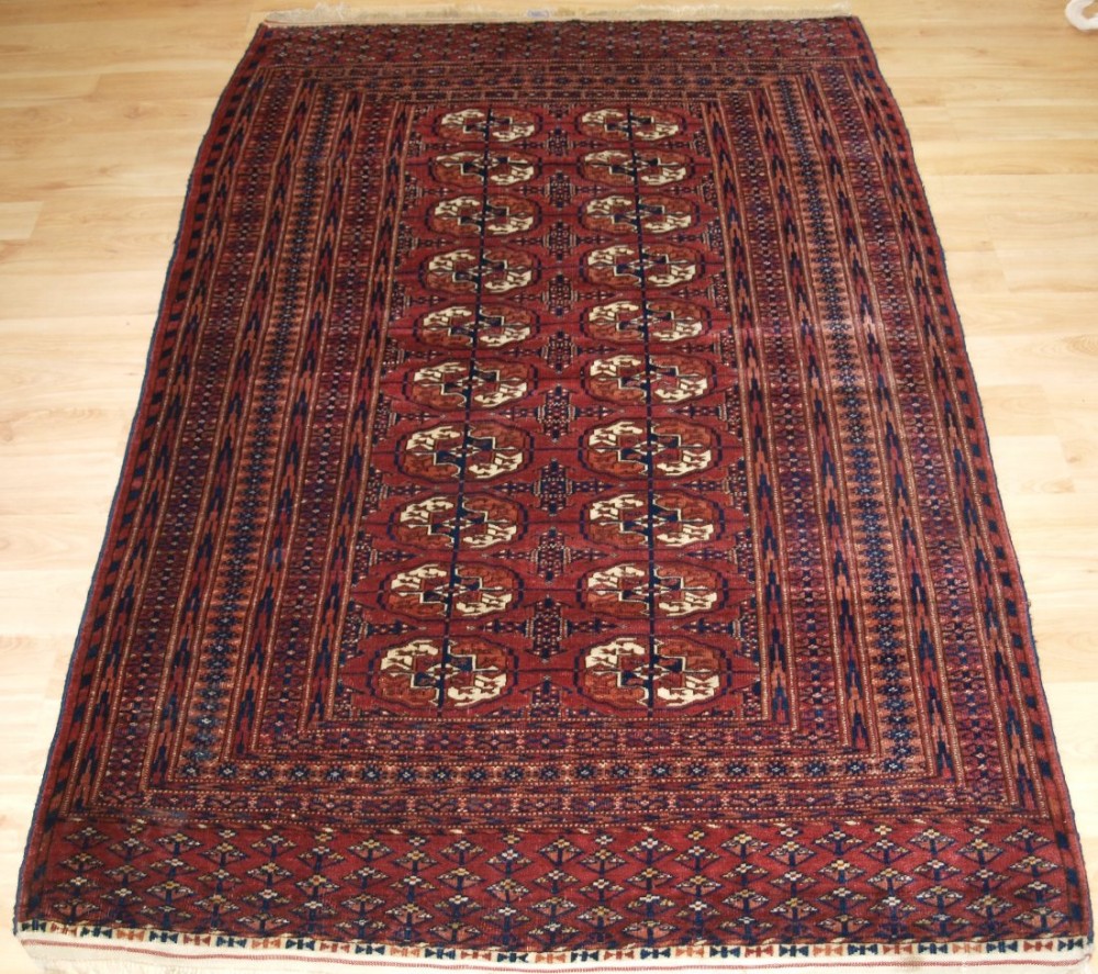 ANTIQUE TEKKE TURKMEN 'DIP KHALI' RUG, SUPERB COLOUR AND CONDITION, CIRCA 1900.