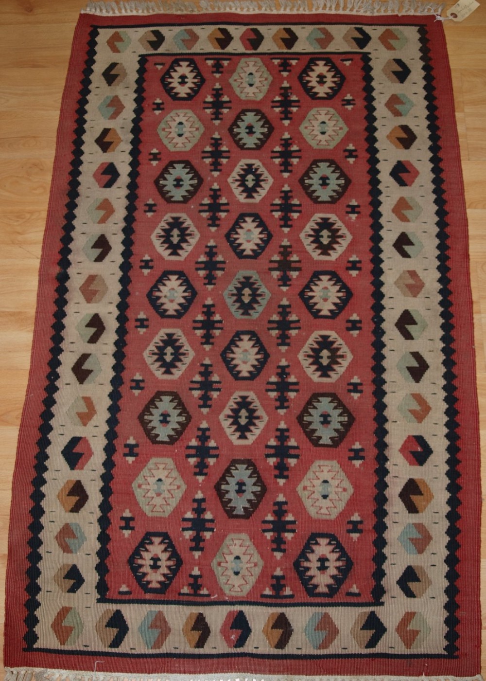OLD TURKISH SHARKOY KILIM, SMALL SIZE, SOFT PINK COLOUR, CIRCA 1920/30
